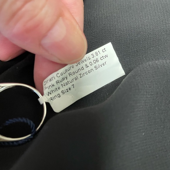 Ruby (natural) and White zircon ring in silver - Picture 11 of 12